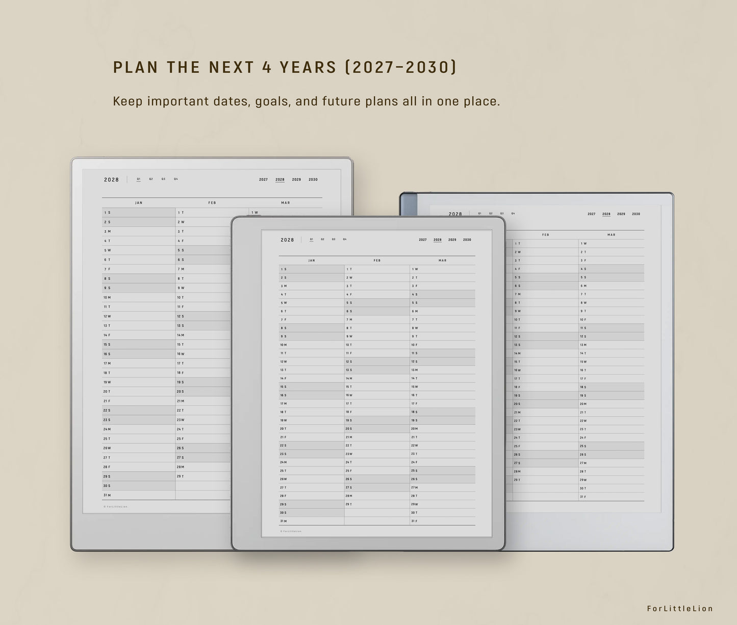 reMarkable Paper Pure All-in-one Planner (2027–2030 Future Planner Included)