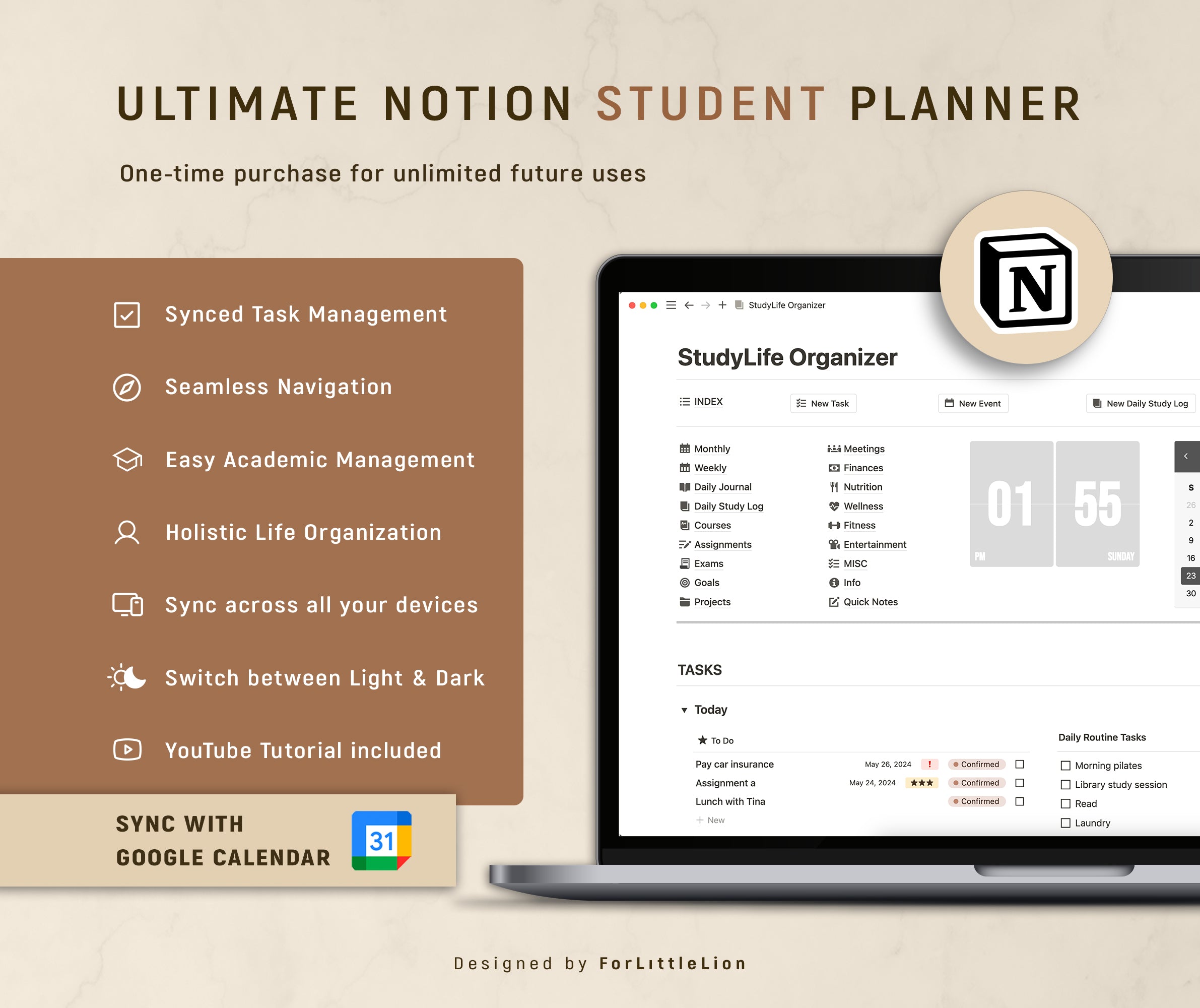 The Ultimate Notion Student Planner – ForLittleLion