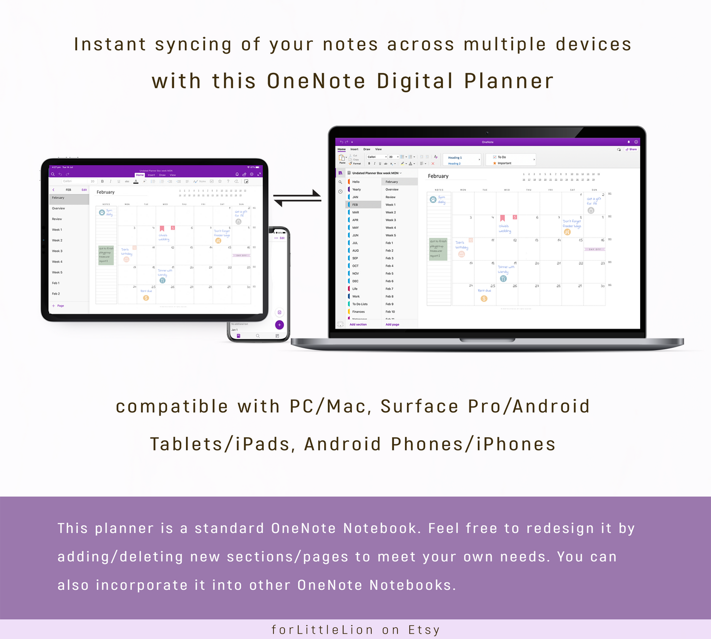 2026 Ultimate OneNote Planner | Light & Dark Mode | Editable Edition