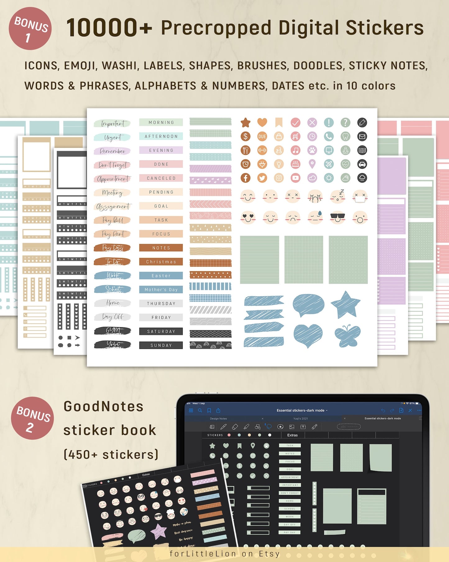 All-in-One Digital Planner 2026 | Dark Mode