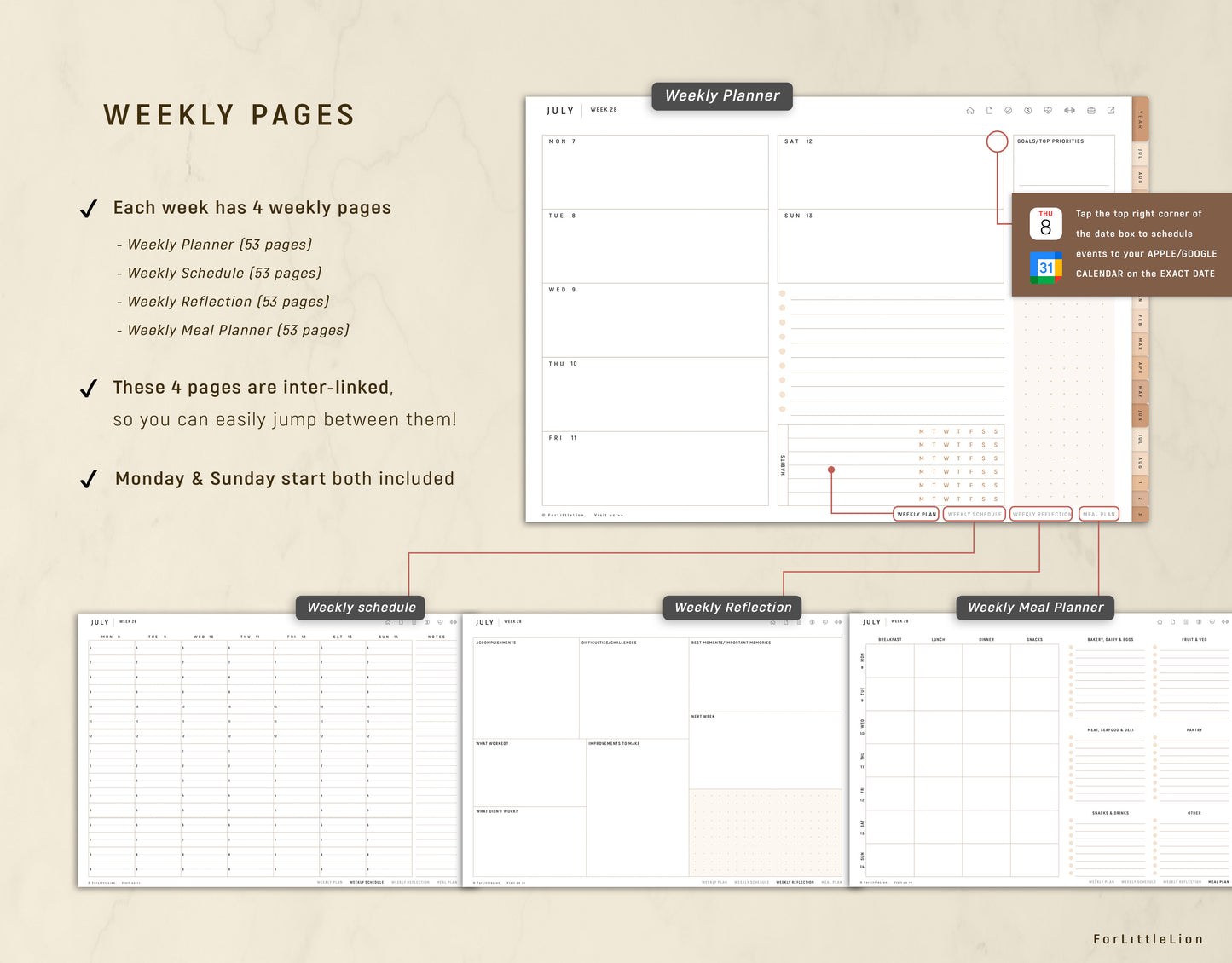 All-in-one Mid-Year Digital Planner JUL 2025- AUG 2026