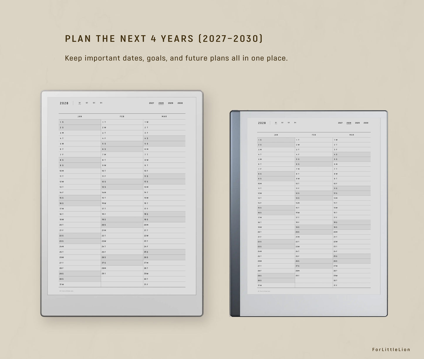 reMarkable 2 All-in-one Planner (2027–2030 Future Planner Included)