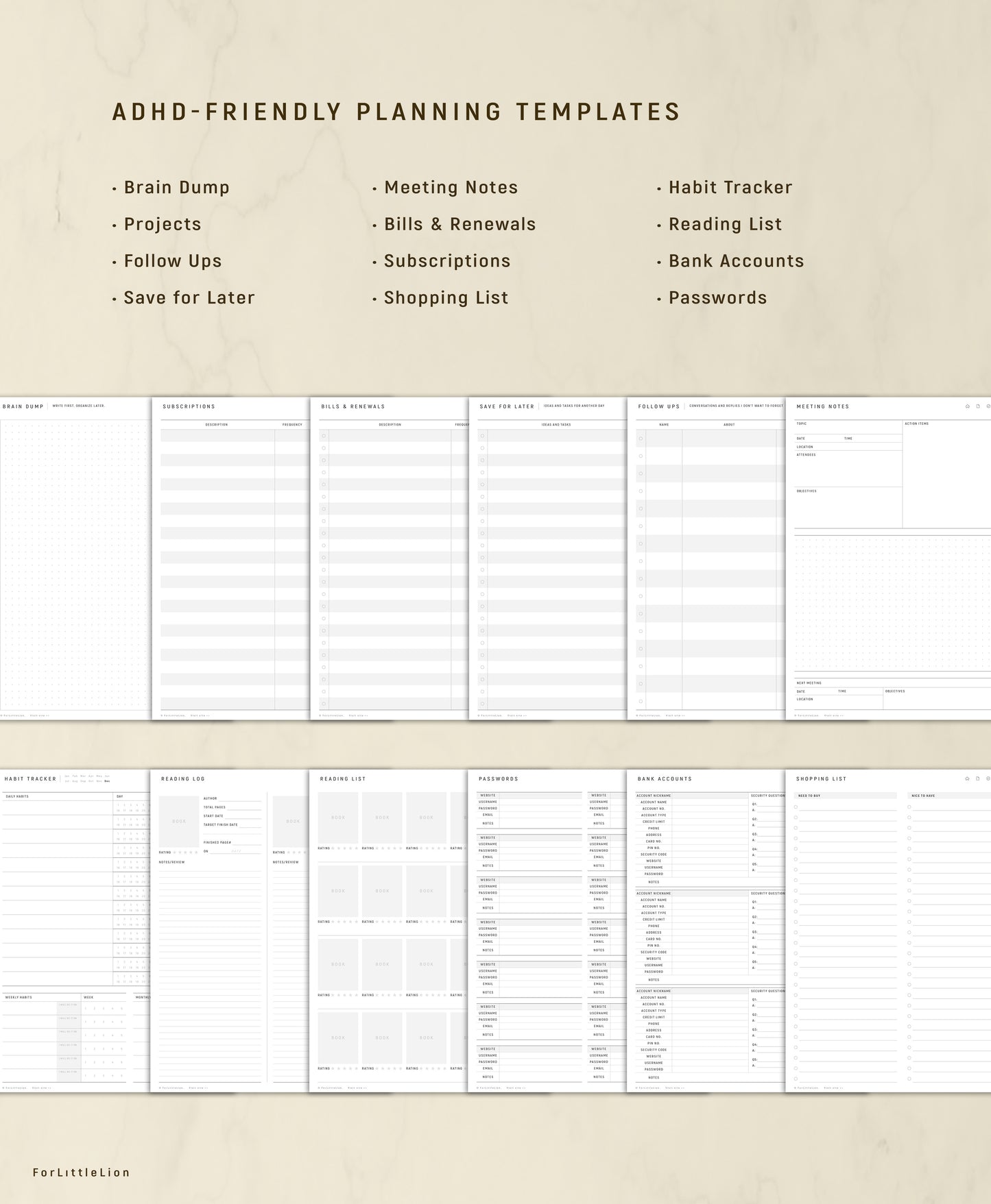 2027 ADHD Digital Planner