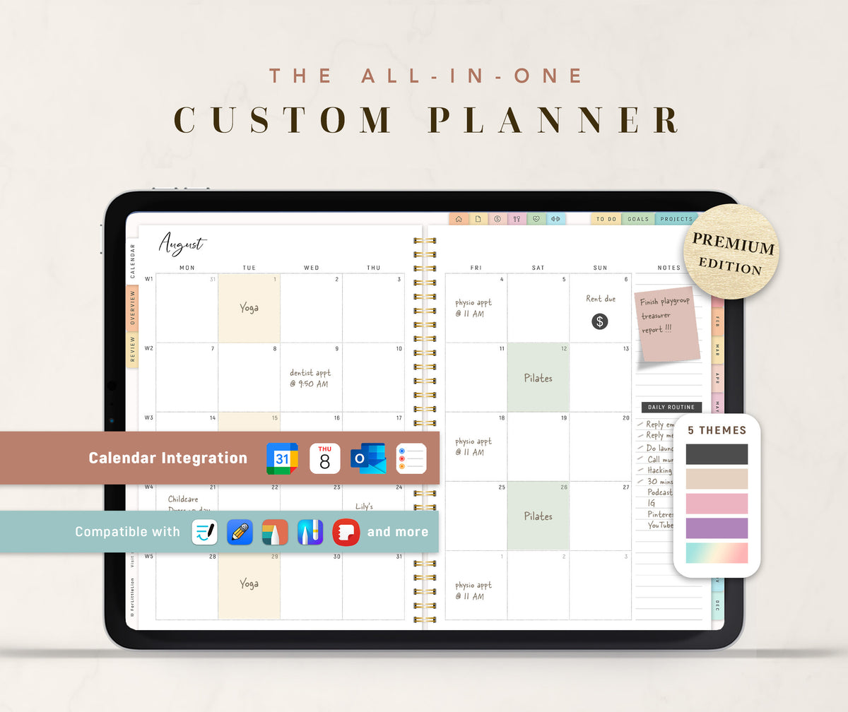Custom Classic All-in-one Digital Planner (2027–2030 Year Planner Included)