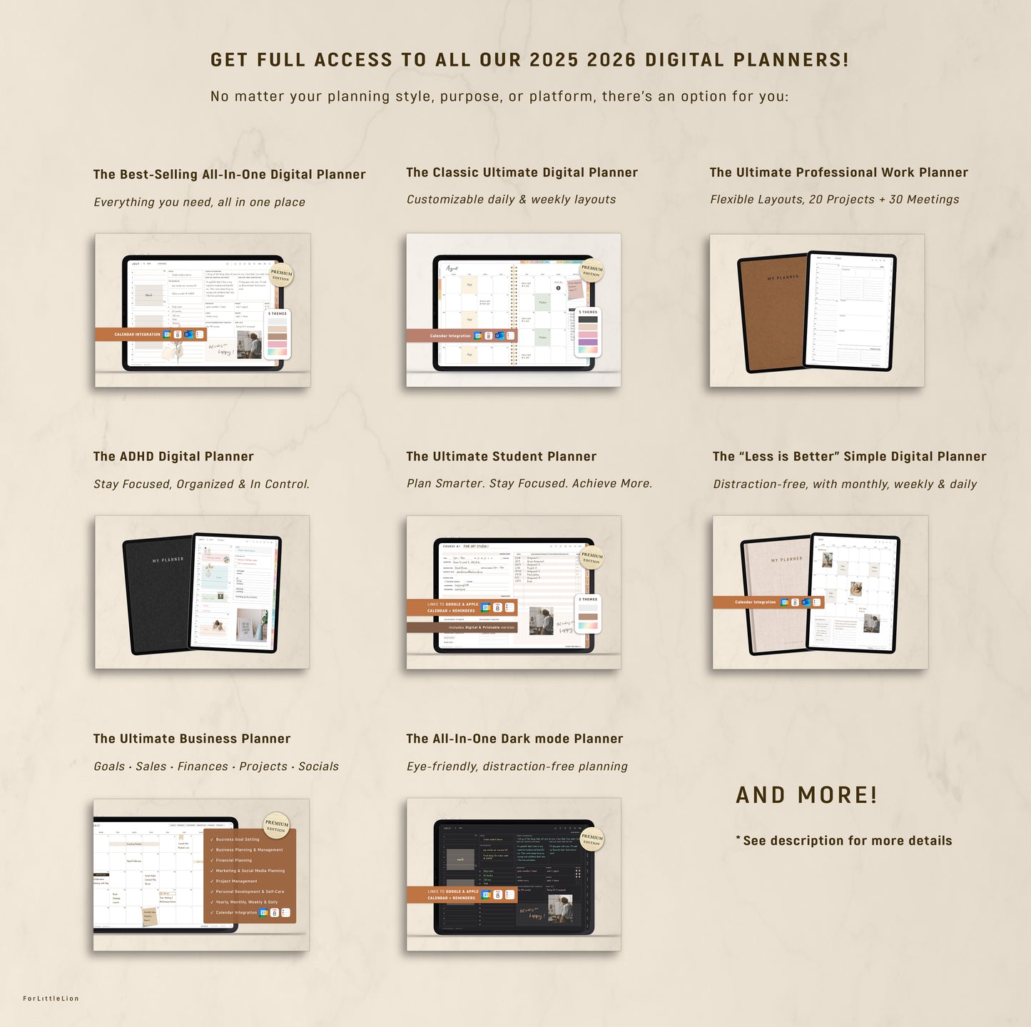 Full Access to ForLittleLion 2026 Digital Planners
