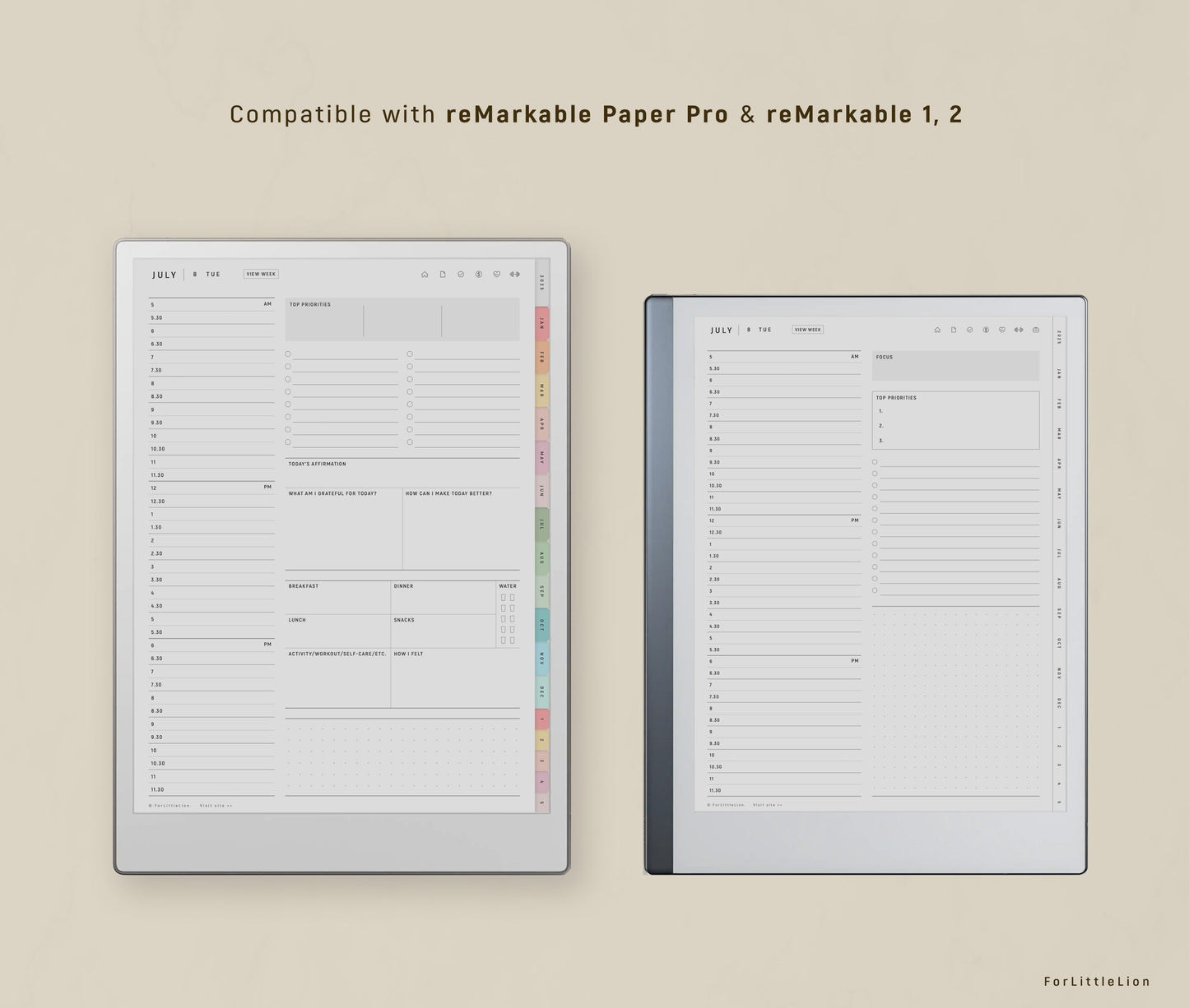 All-in-one reMarkable Paper Pro Planner 2024 2025