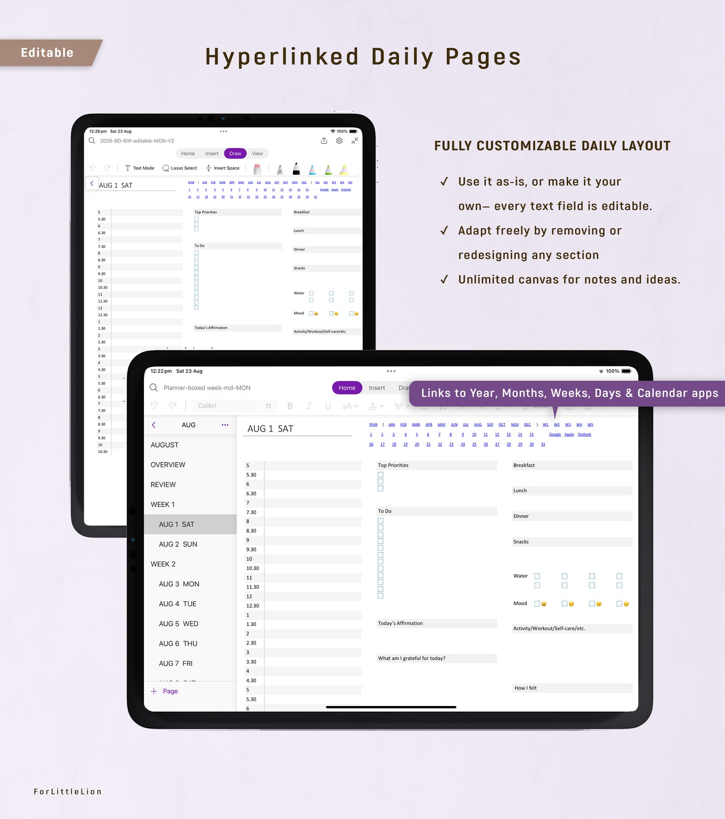 Ultimate OneNote Planner  | Light & Dark Mode | Editable Edition | 2026 + Free 2025