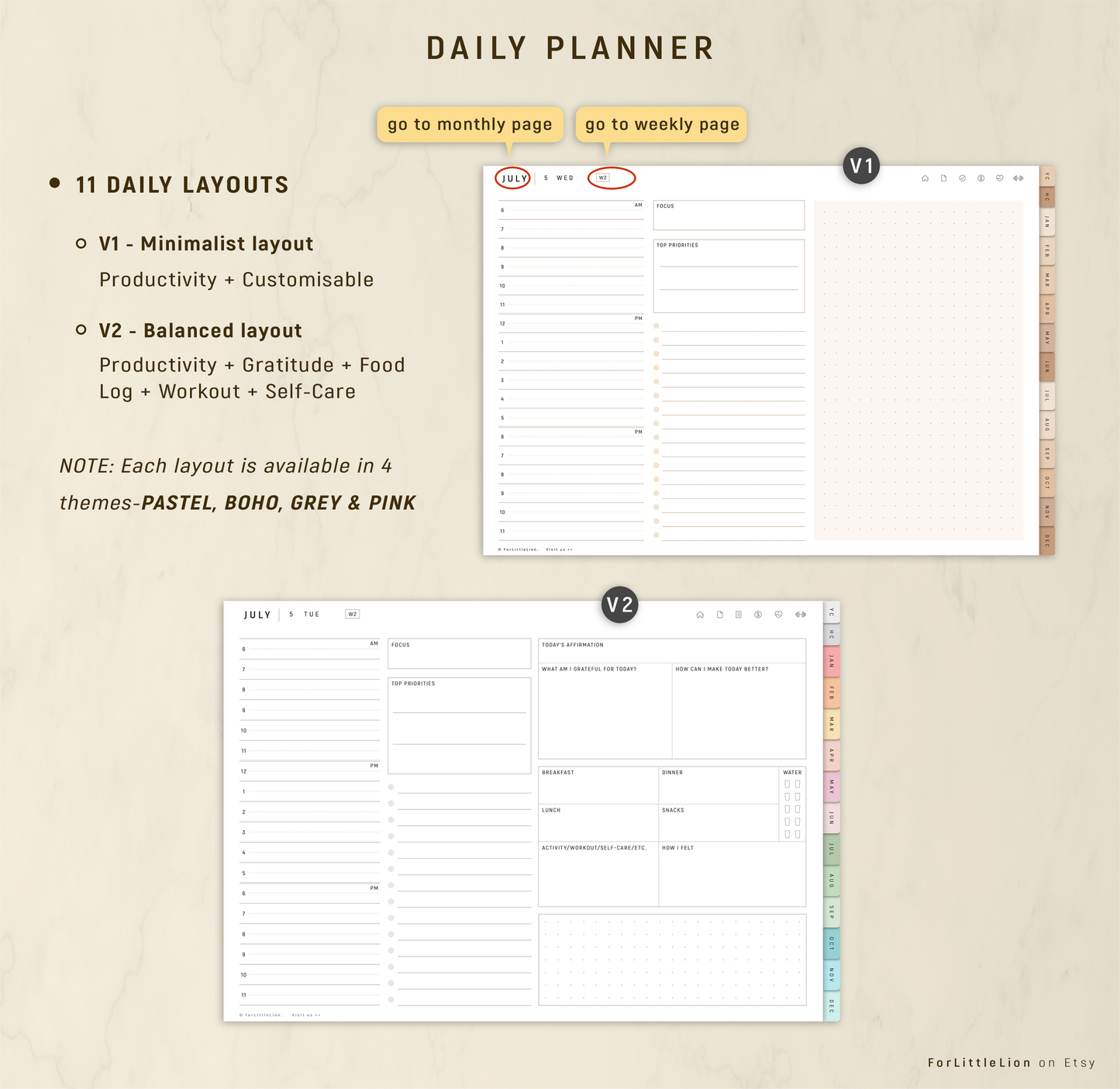 The Custom All-in-One Digital Planner | 2023 2024 + Undated