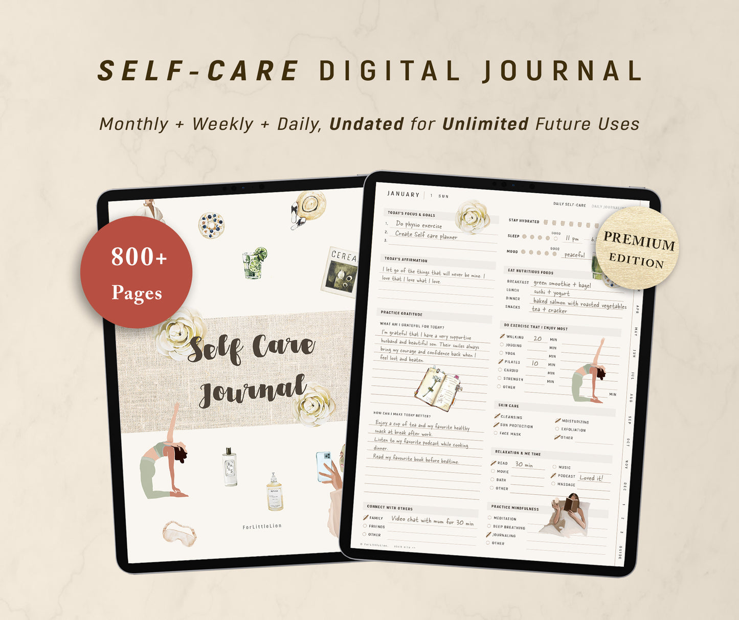 Undated Self-Care Digital Journal