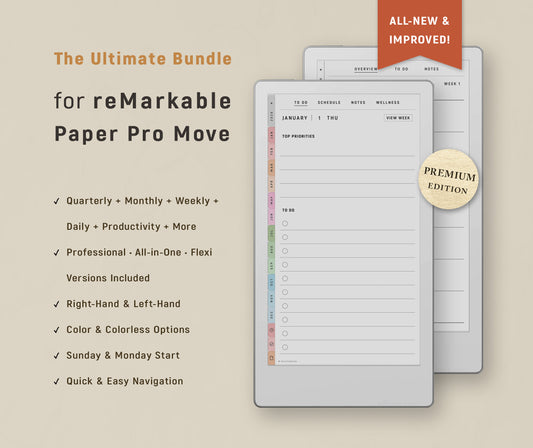 2026 Ultimate Planner Bundle for reMarkable Paper Pro Move