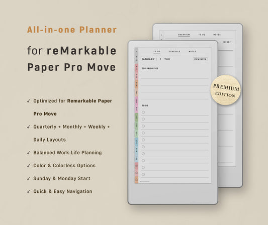 reMarkable Paper Pro Move Planner 2026 + Free 2025