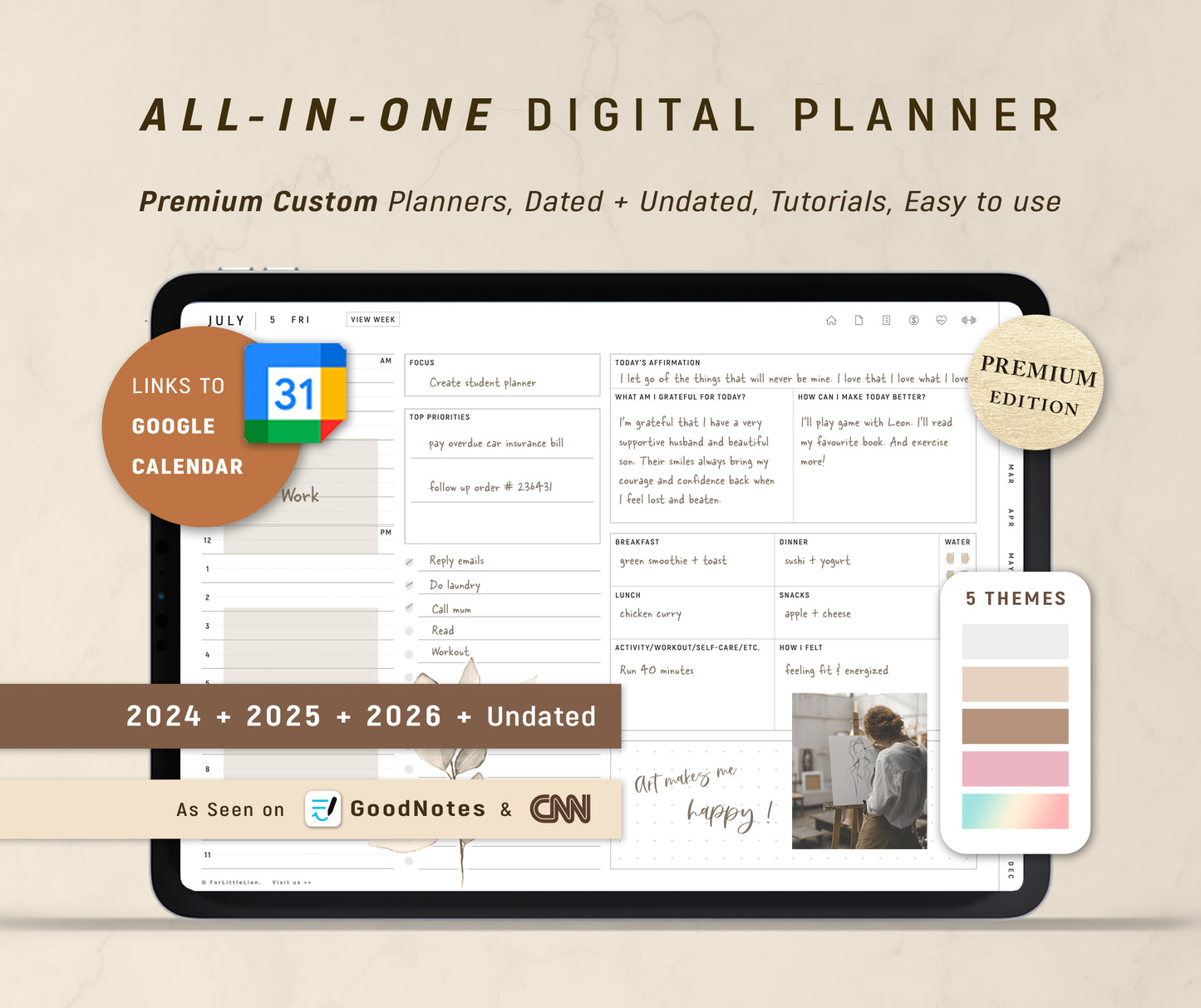 All-in-one Digital Planner for Android | 2024 2025 2026 + Undated