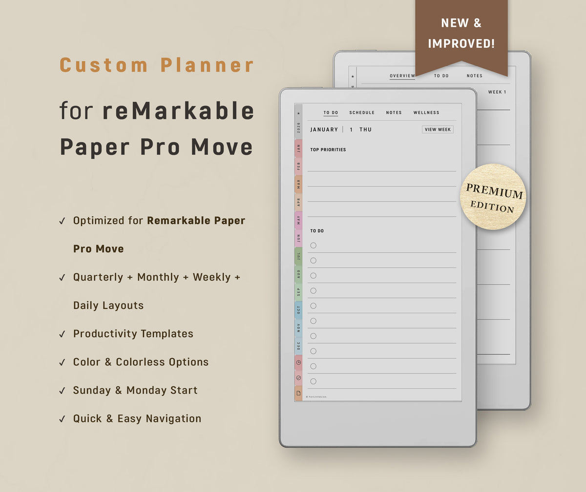 Custom reMarkable Paper Pro Move Planner