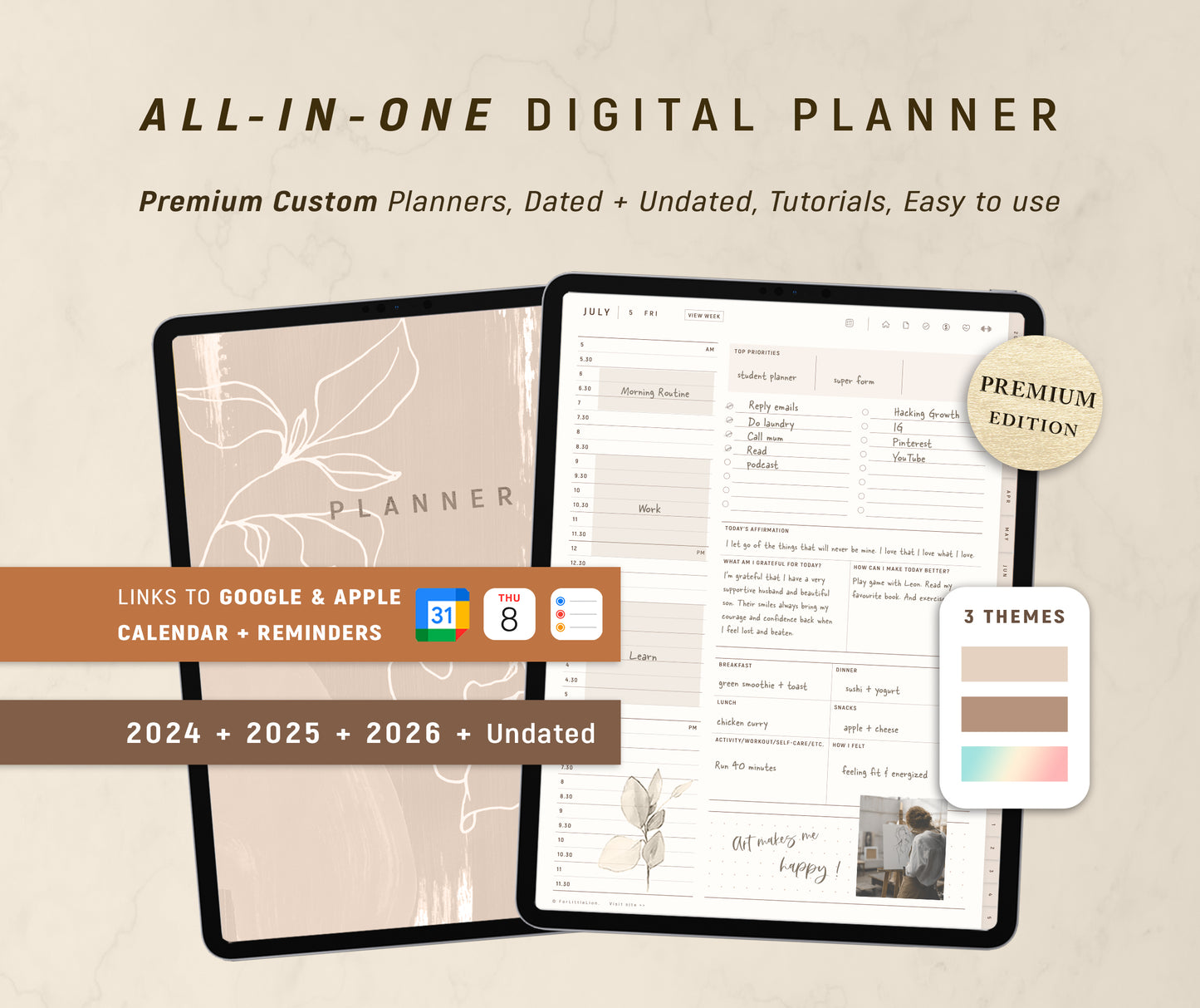 All-in-one Digital Planner 2024 2025 2026 + Undated