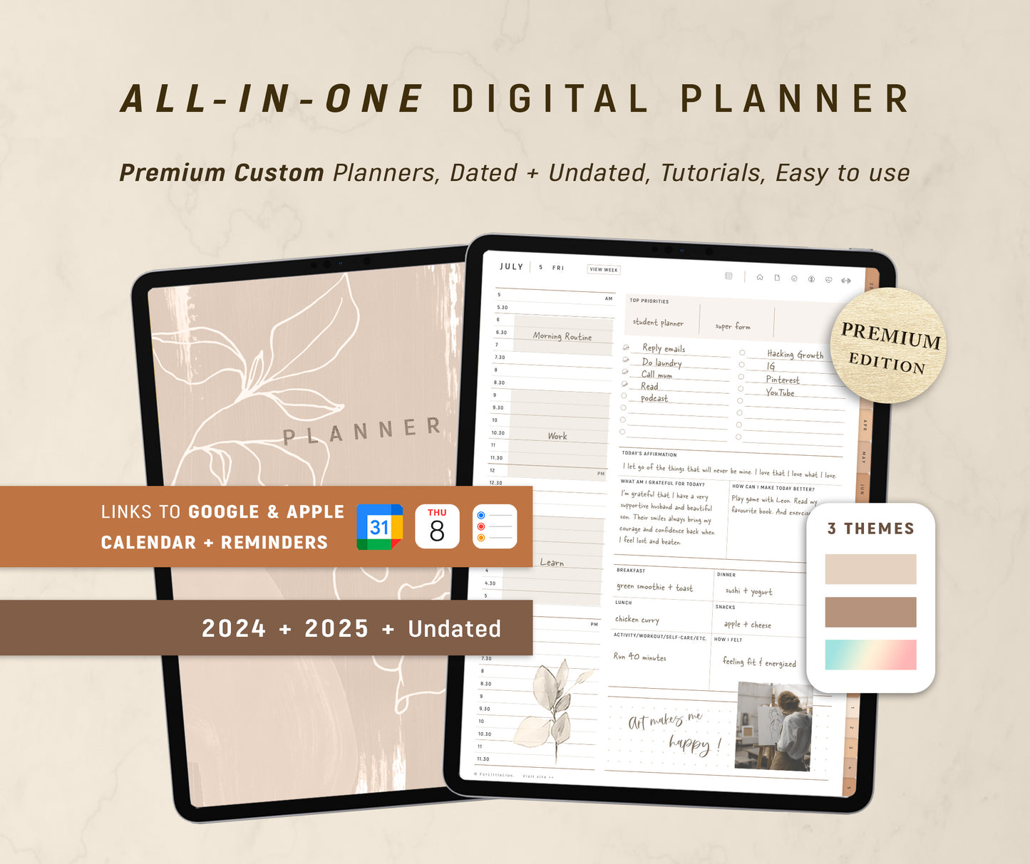 All-in-one Digital Planner 2024 2025 + Undated