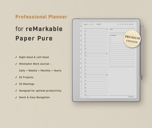 reMarkable Paper Pure Work Planner