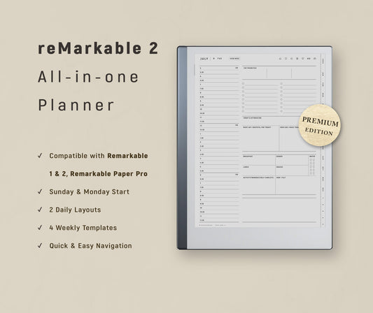 All-in-one reMarkable 2 Planner 2025