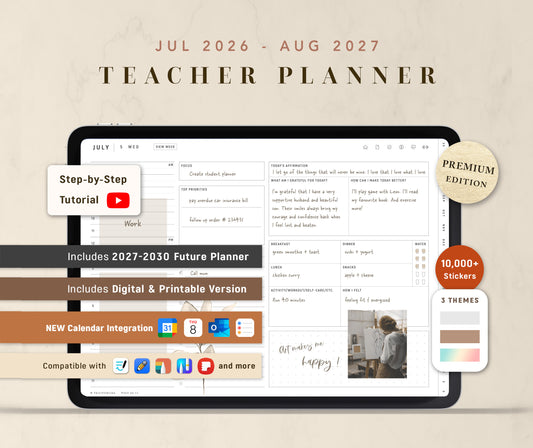 All-in-one Digital TEACHER Planner JUL 2026- AUG 2027