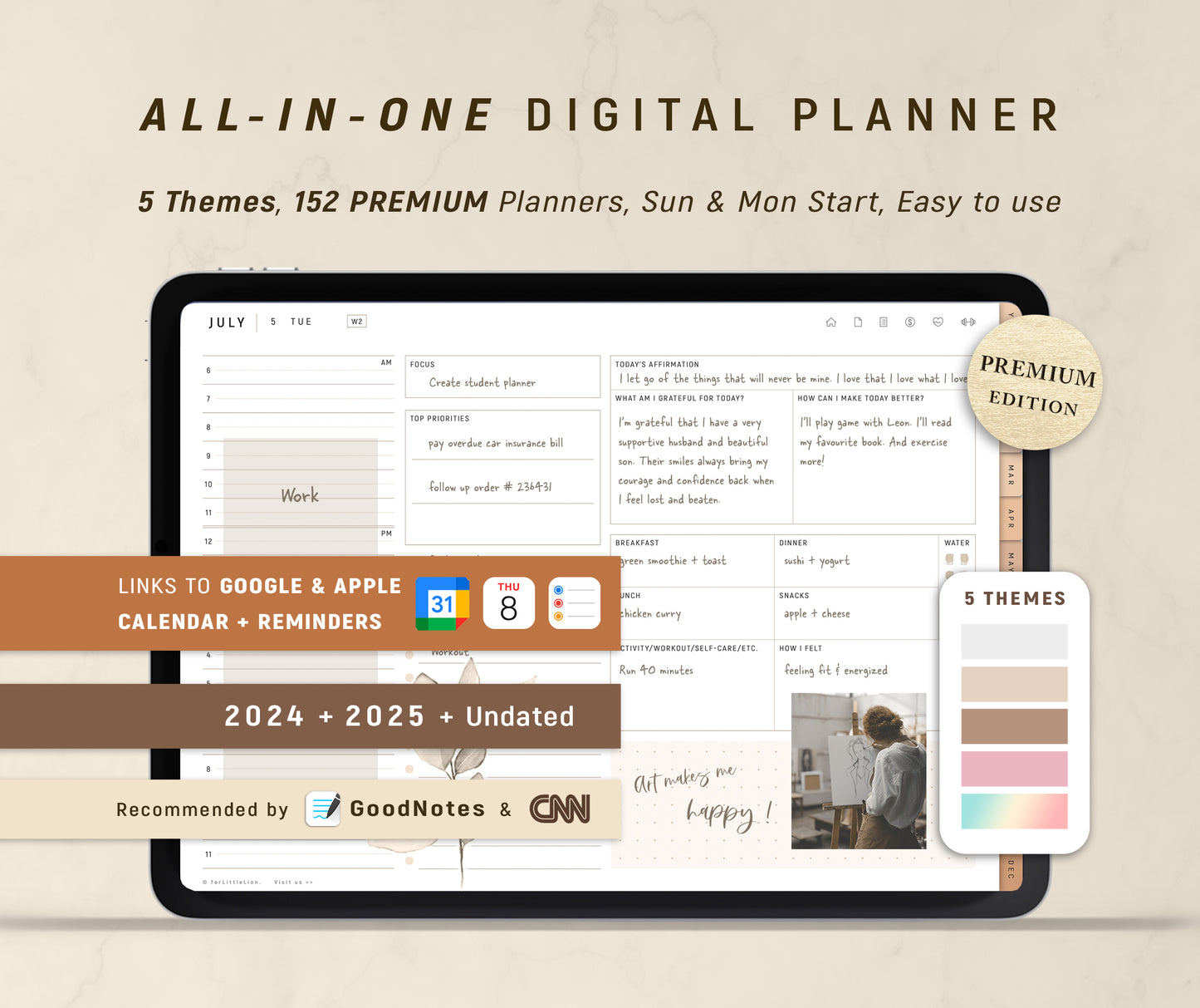 All-in-one Digital Planner | 2024 2025 + Undated