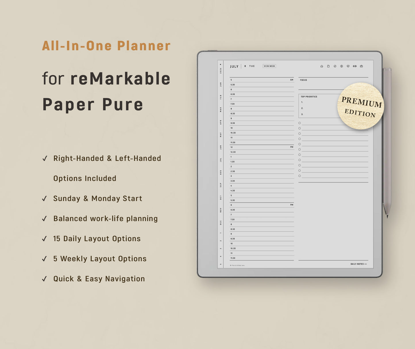 reMarkable Paper Pure All-in-one Planner (2027–2030 Future Planner Included)