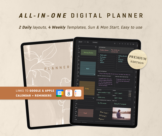 All-in-One Digital Planner 2026 | Dark Mode