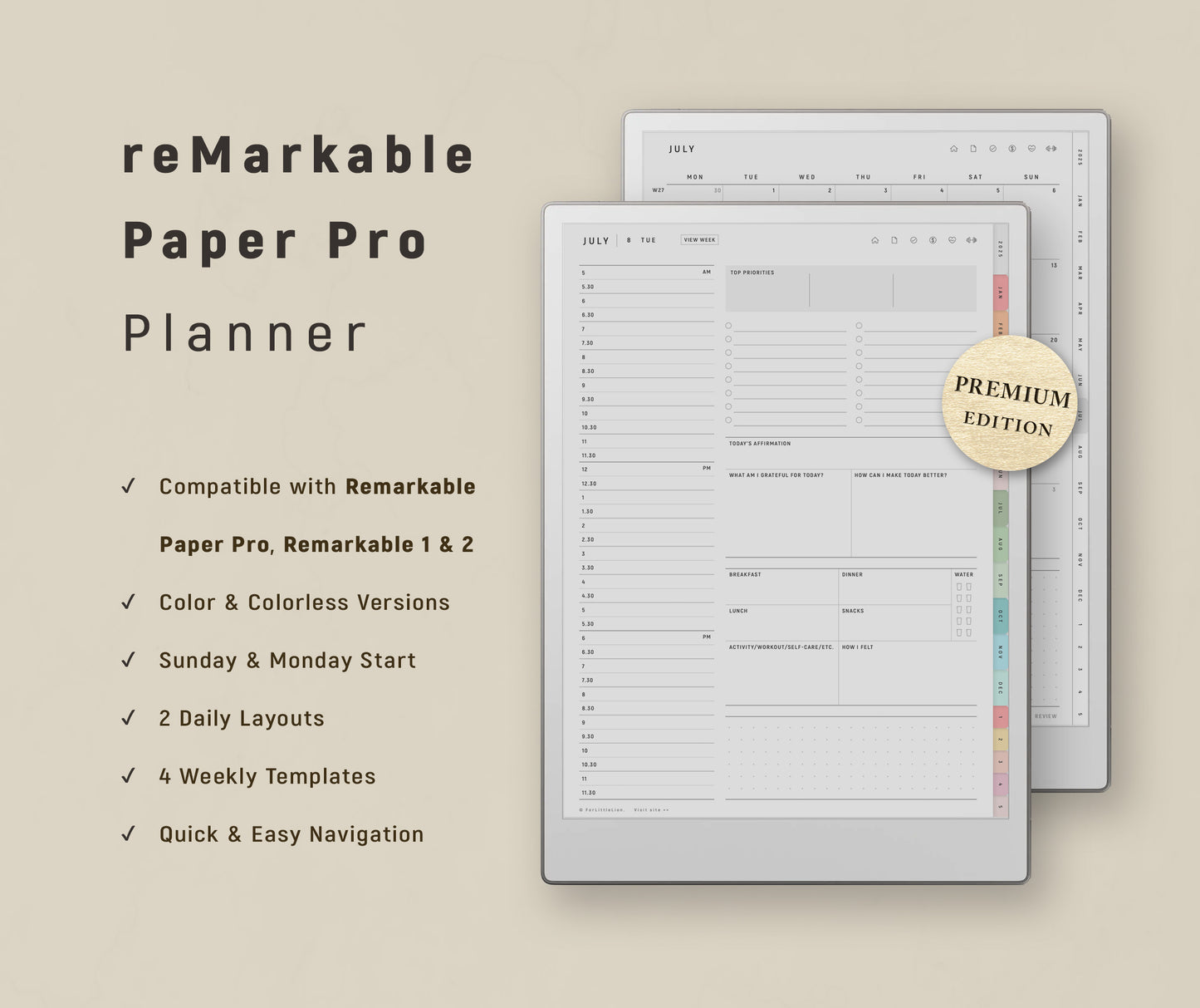 All-in-one reMarkable Paper Pro Planner 2024 2025