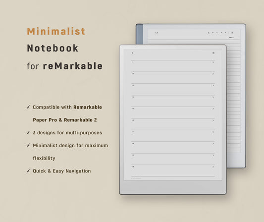 The Minimalist Notebook for reMarkable
