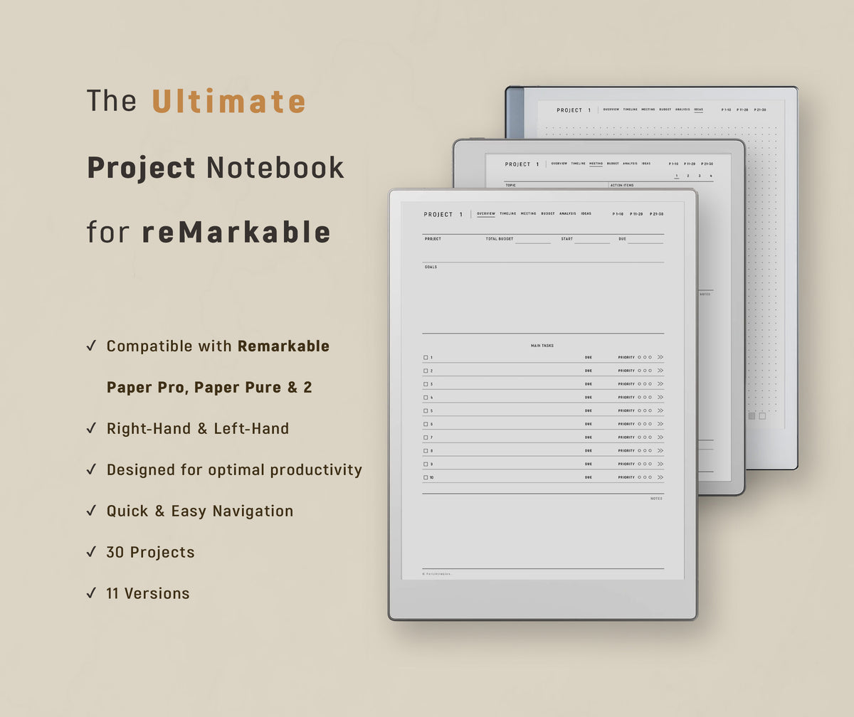 Ultimate Project Notebook for reMarkable
