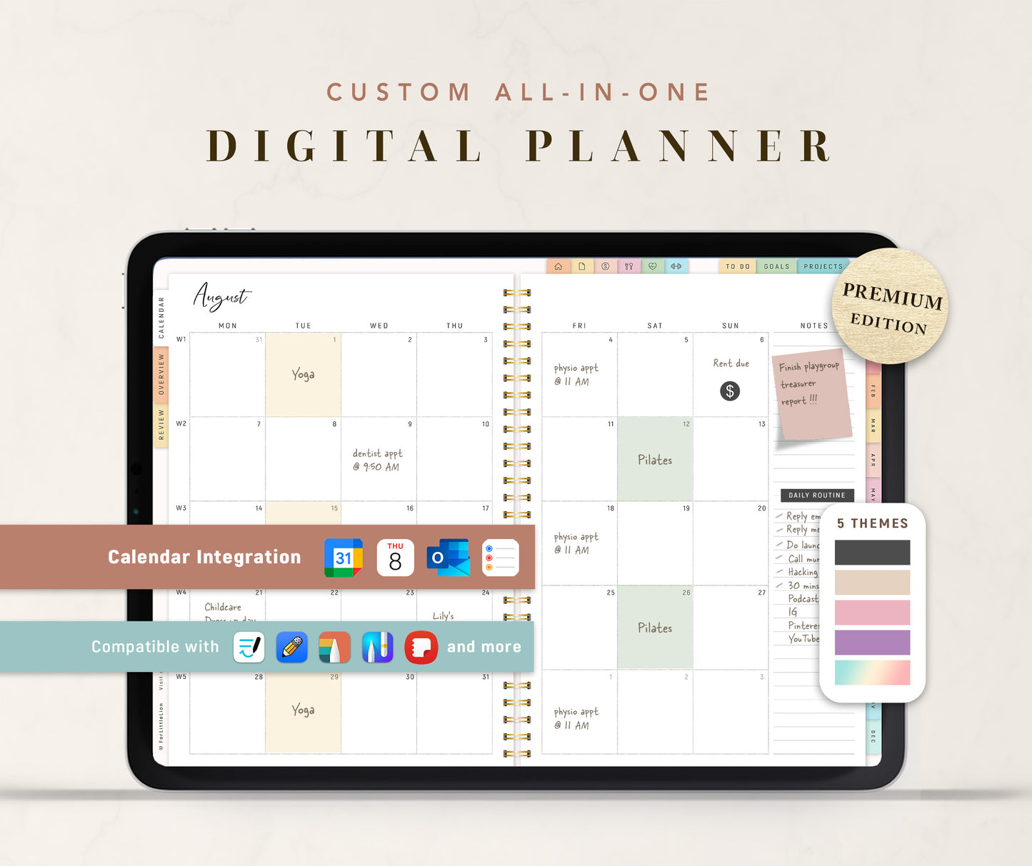 Classic All-in-one Digital Planner | 2025 2026 2027 + Undated