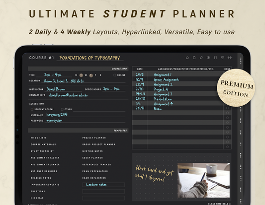 2024 Ultimate Student Planner - Dark Mode