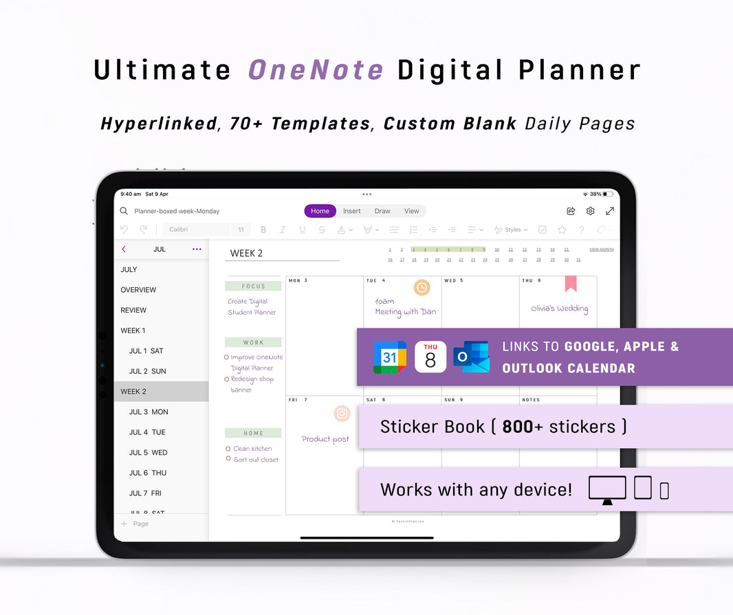 Planner Pages Onenote OneNote Planner – ForLittleLion