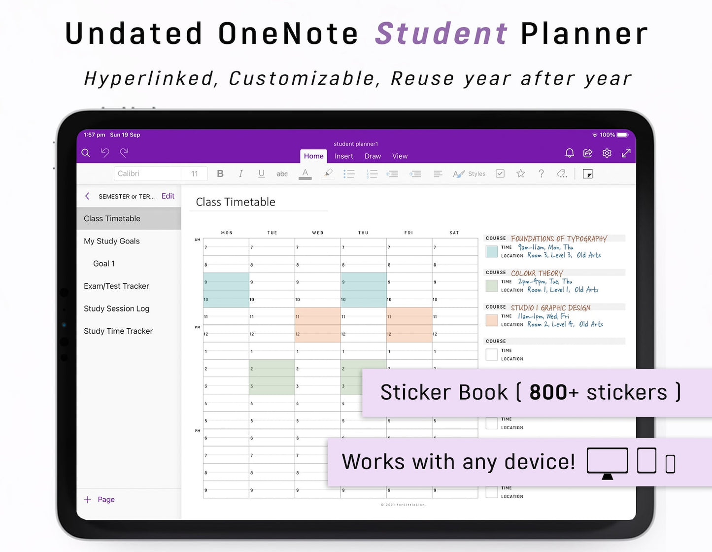 UNDATED OneNote Digital STUDENT Planner