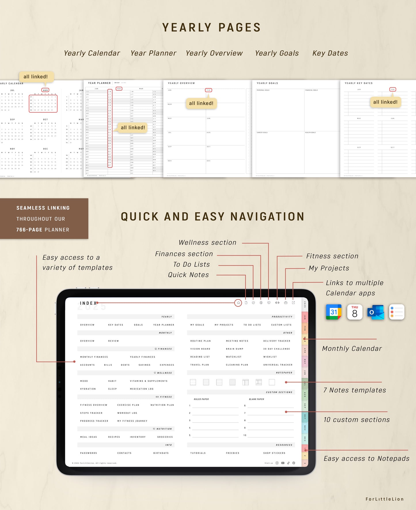 All-in-one Digital Planner 2024 2025 2026 + Undated