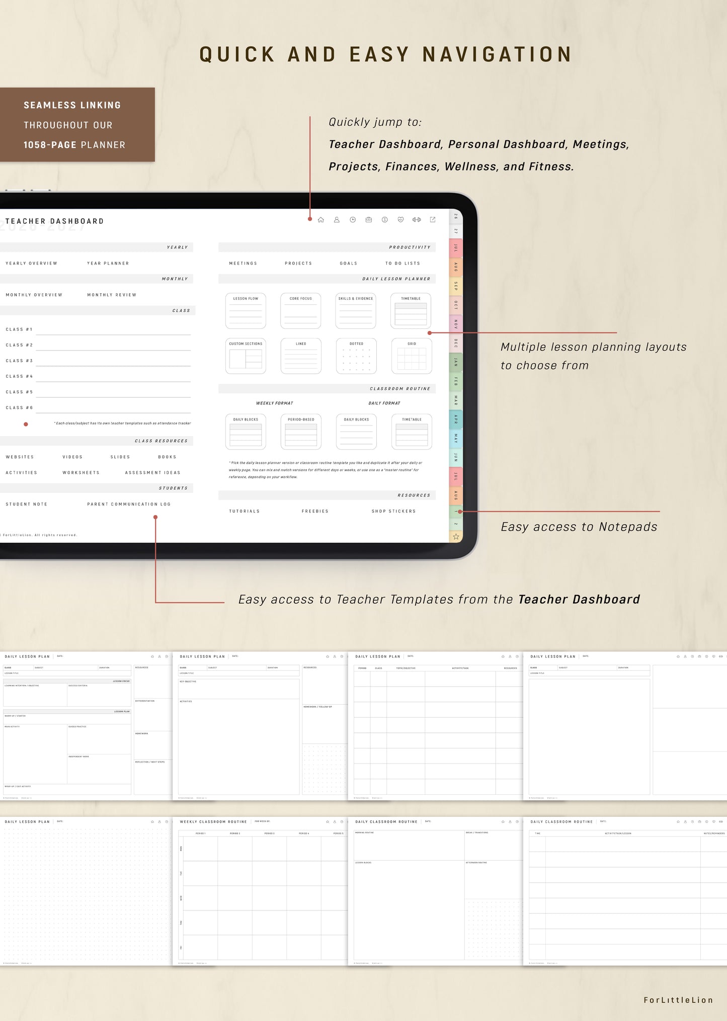 All-in-one Digital TEACHER Planner JUL 2026- AUG 2027