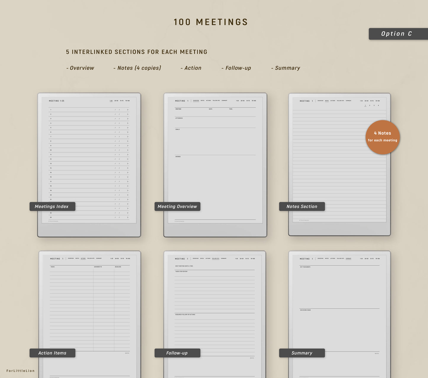 Professional Meeting Notebook for reMarkable