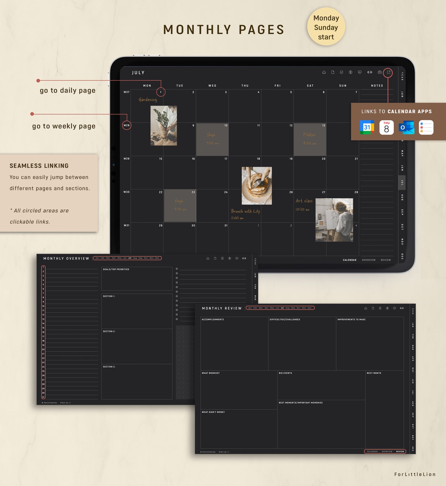 All-in-one Digital Planner Dark Mode | 2025 2026