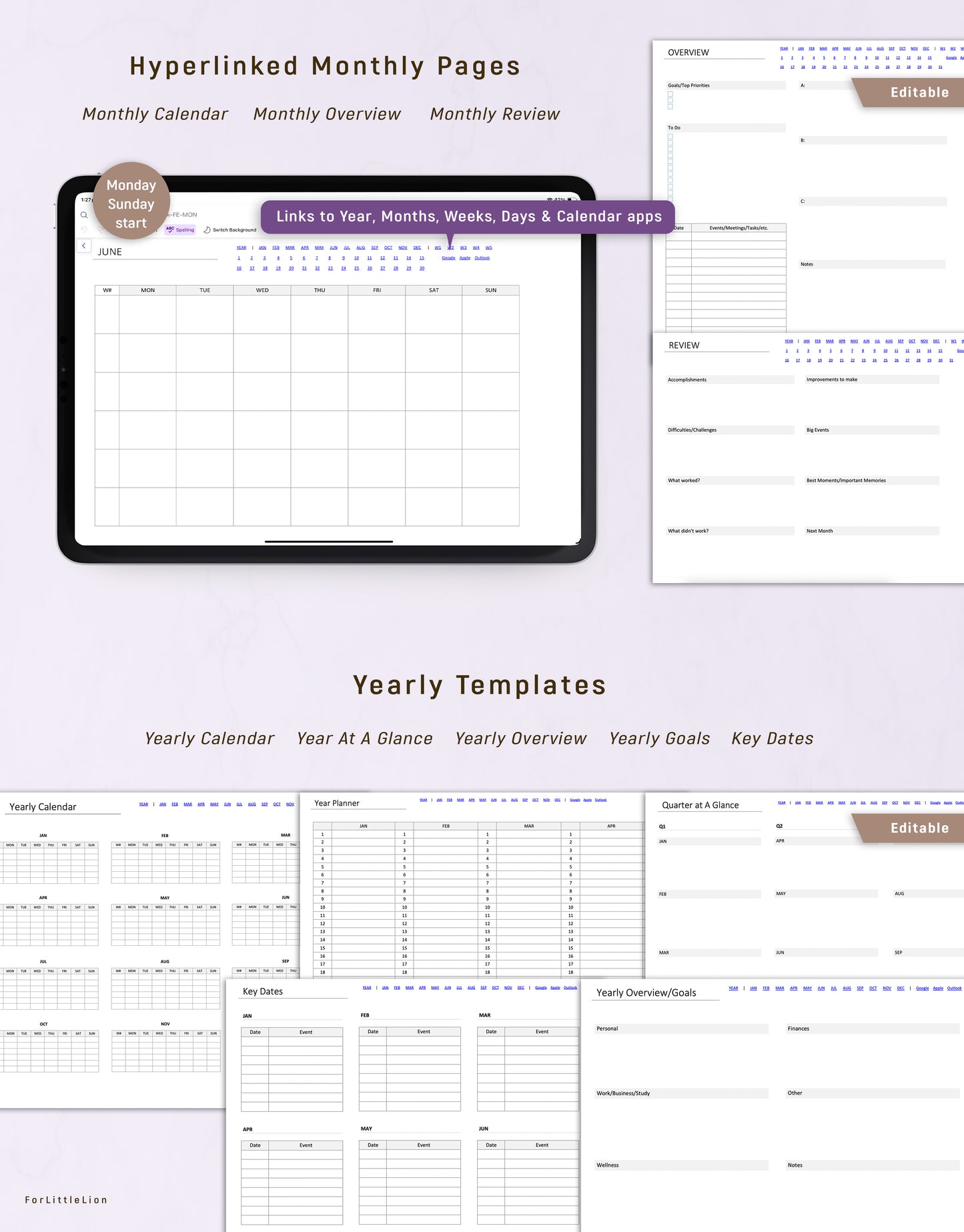 UNDATED Ultimate OneNote Planner  | Light & Dark Mode | Editable Edition