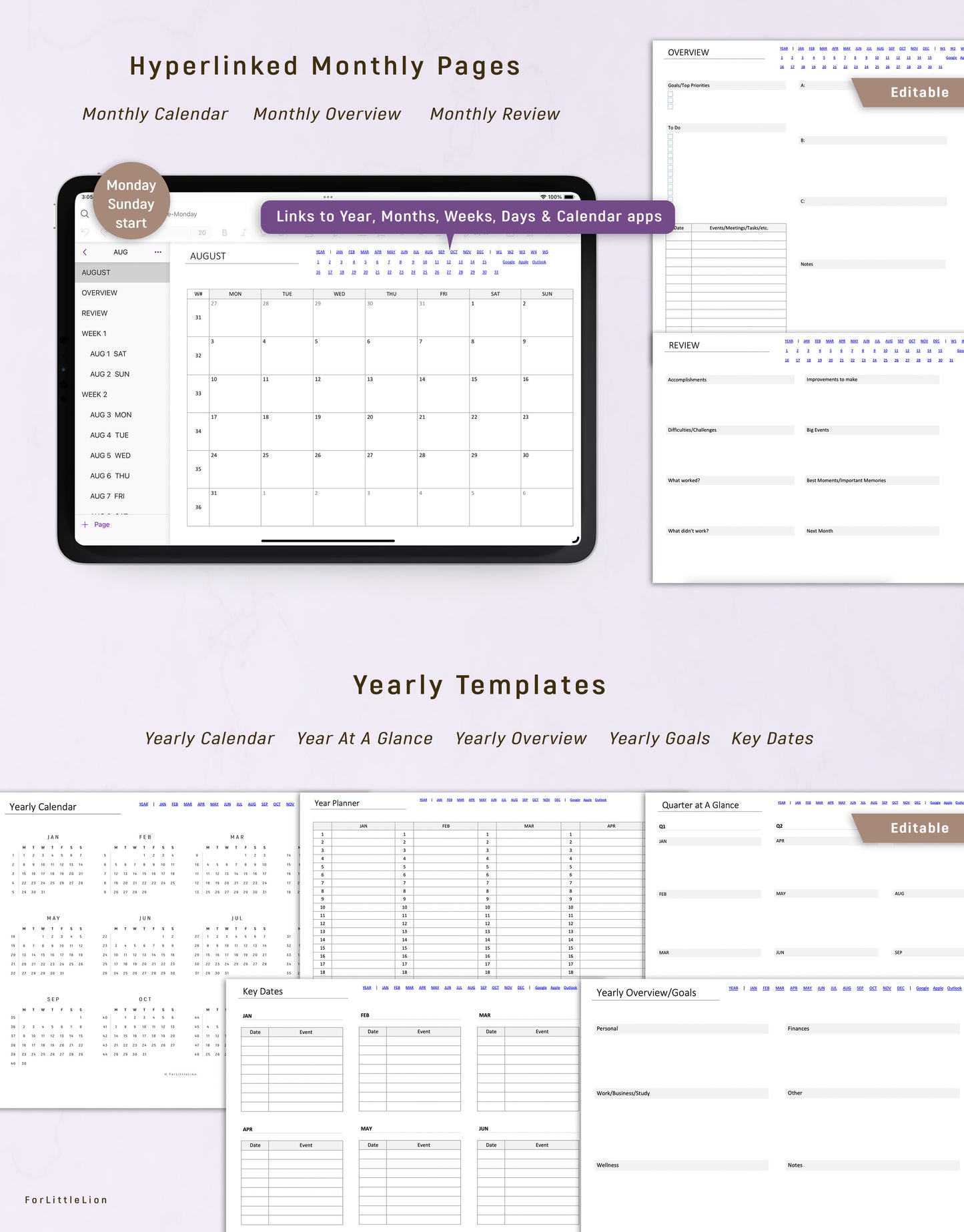 Ultimate OneNote Planner  | Light & Dark Mode | Editable Edition | 2026 + Free 2025