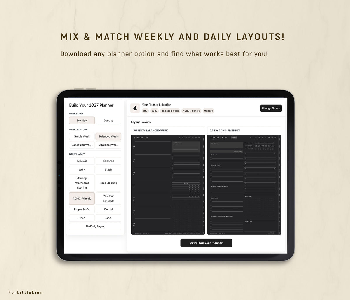 All-in-One Digital Planner 2027 | Dark Mode