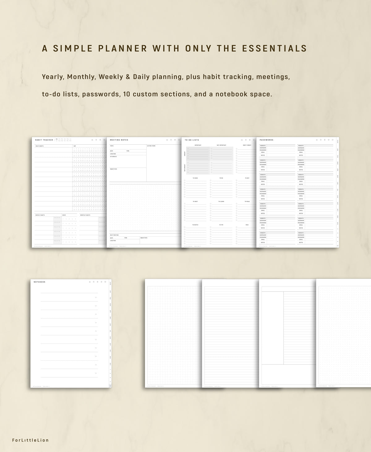 CUSTOM Simple Digital Planner 2027