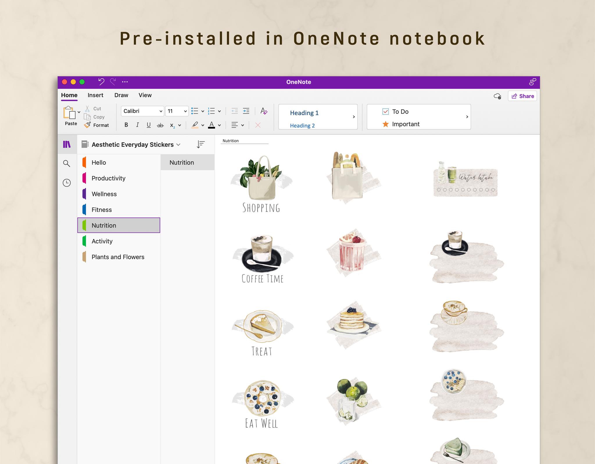 OneNote Aesthetic Everyday Stickers – ForLittleLion