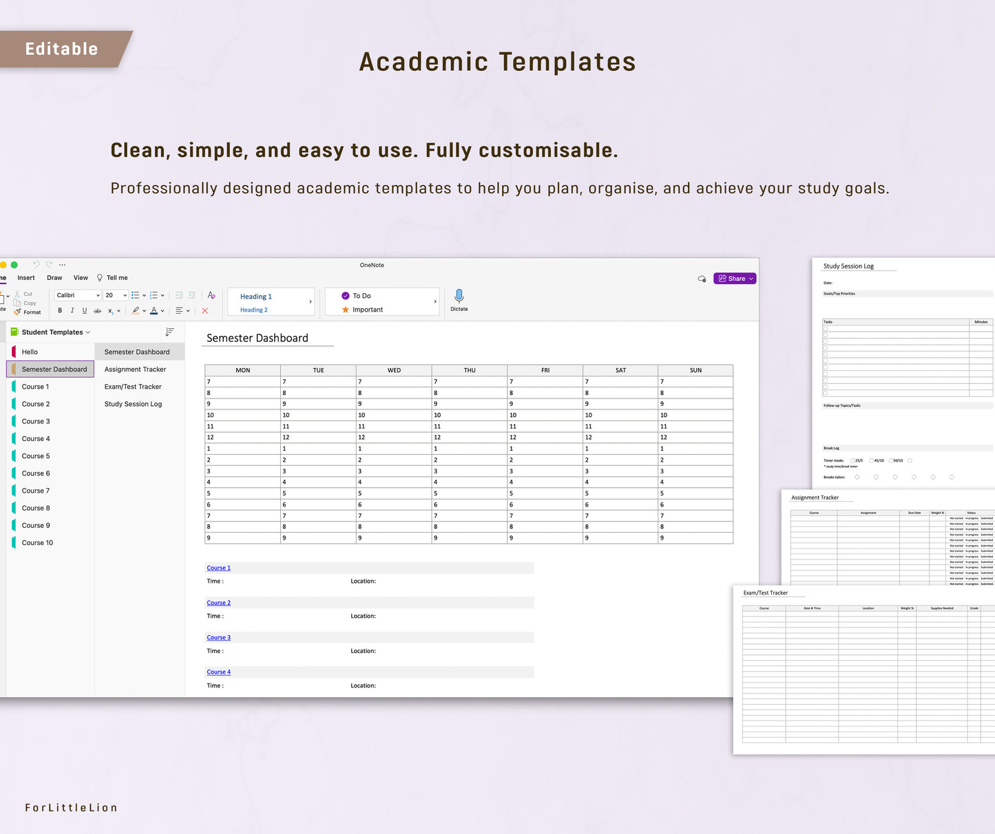 Ultimate OneNote Student Planner 2026-2027 | Light & Dark | Editable