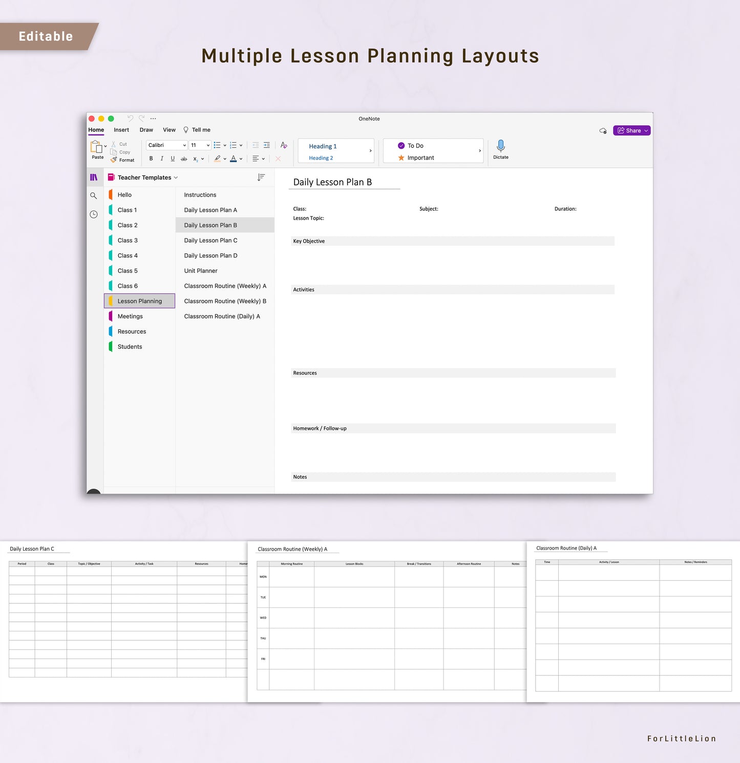 Ultimate OneNote Teacher Planner 2026-2027 | Light & Dark | Editable