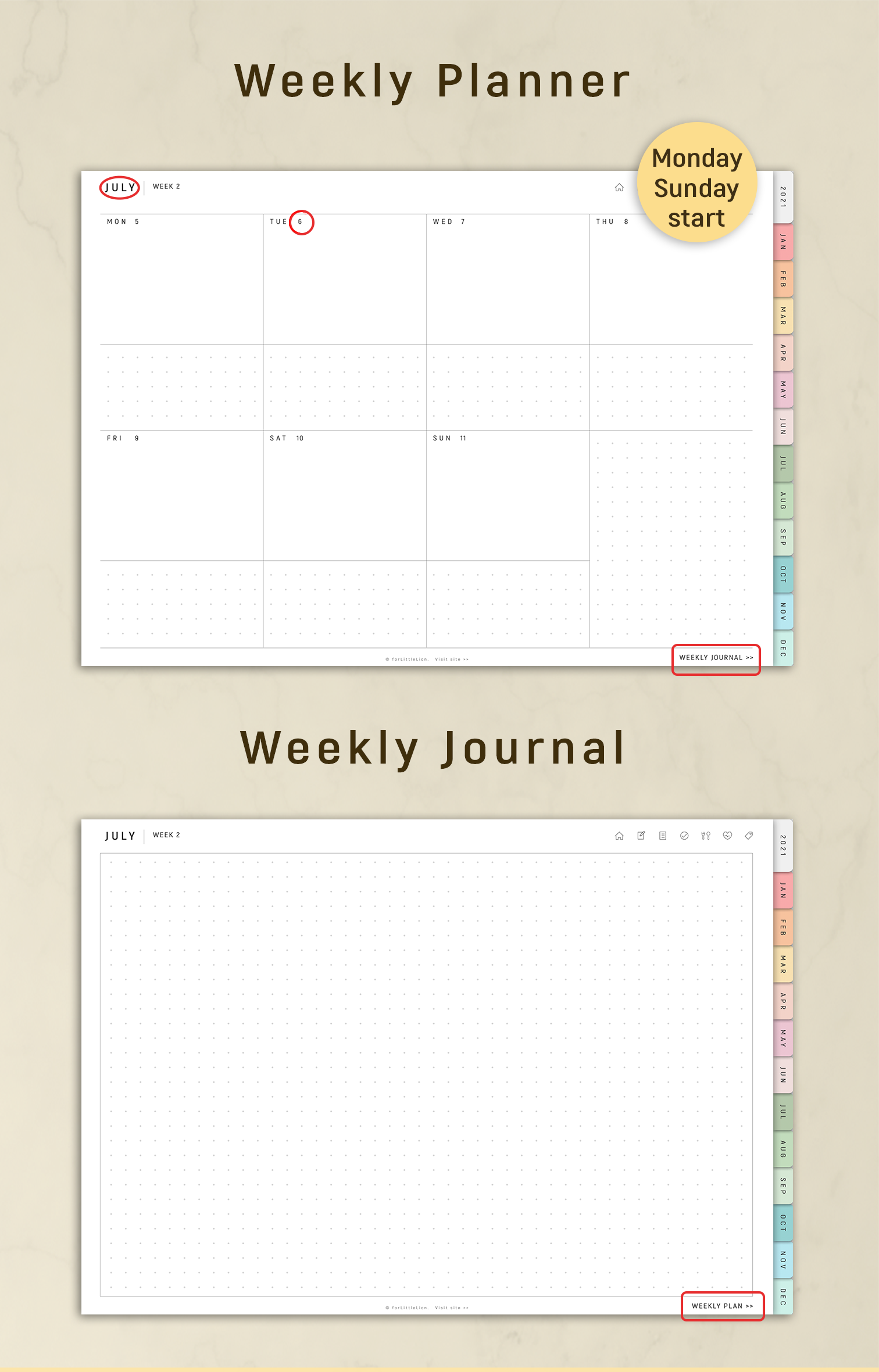 2024 Bullet Journal with Calendar: Downey, Michaele  