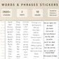 Words & Phrases Digital Stickers