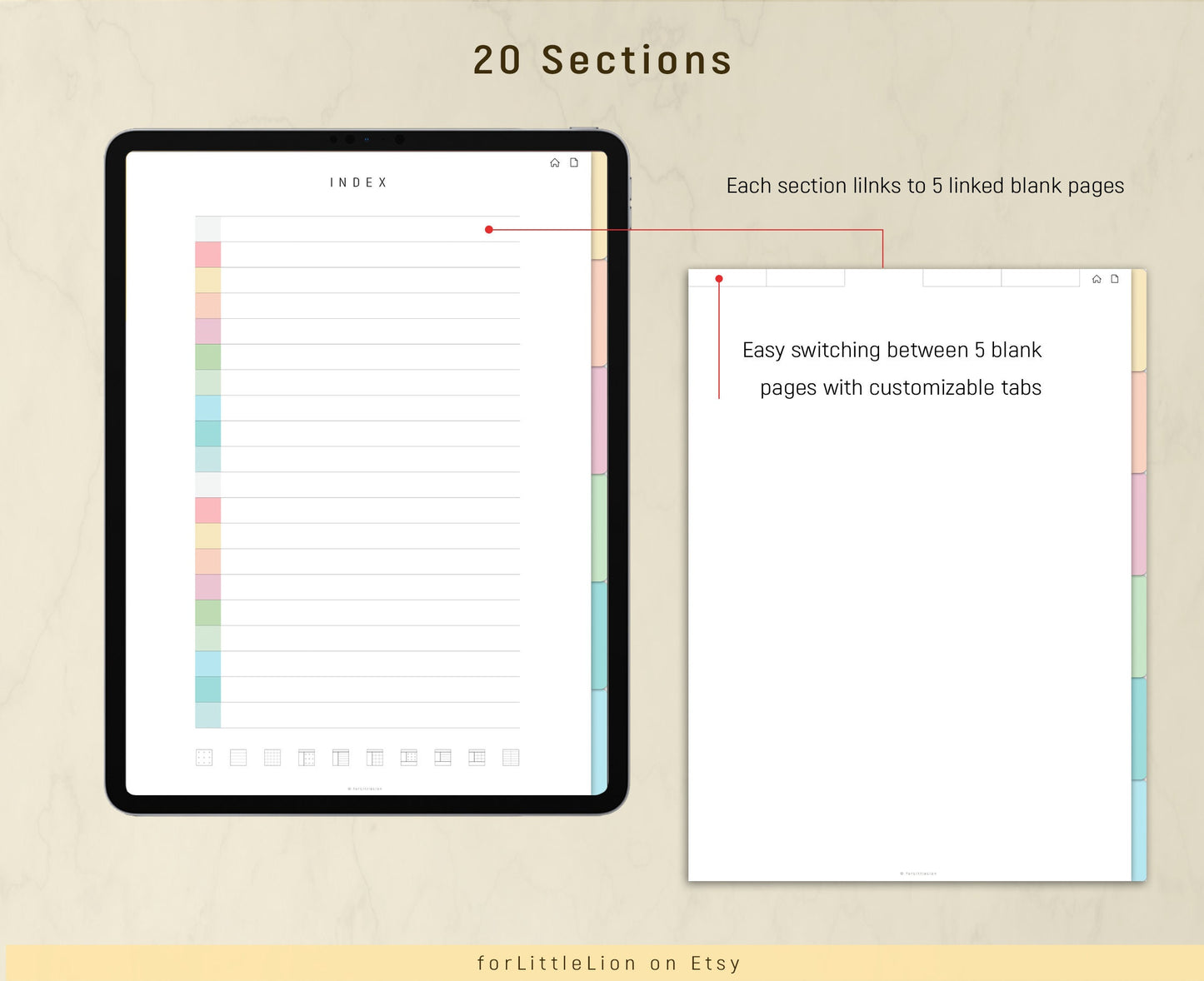 Hierarchical Digital Notebook: Multi-Tabs & Sections