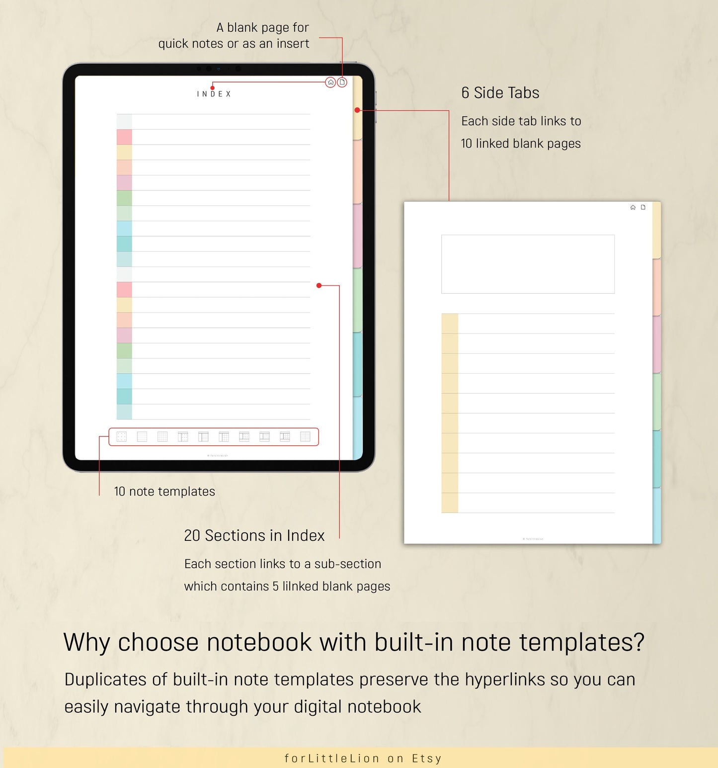 Hierarchical Digital Notebook: Multi-Tabs & Sections